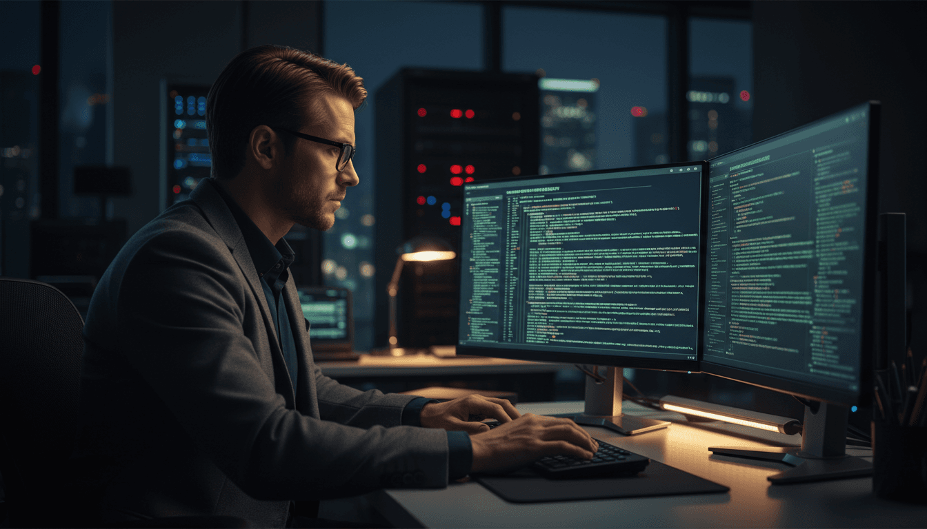 IT consultant analyzing fraud prevention systems